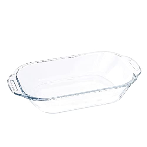 Borosilicate Glass Baking Dish, Rectangle Microwave Safe Container, 520 ML, Femora
