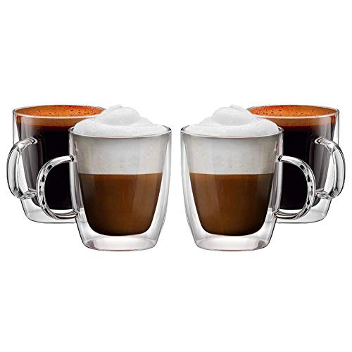 Double Wall Crystal Glass Tea Cup Mug, 170 ML, Femora