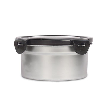 Femora Lunch Box High Steel Round Heavy Duty Airtight Leakproof Unbreakable Storage Container, Lunch Box - 350 ml / 12 Oz