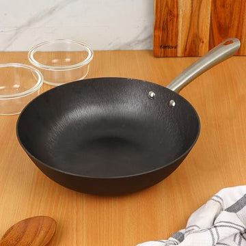 Cast Iron FryPan Induction Base with Long Handle, 28 cm, 1 Pcs, Femora