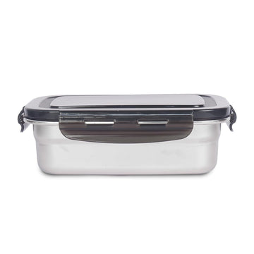 Stainless Steel Rectangle Heavy Duty Airtight Storage Container with Lock Lid, 1850 ML, 1 Pc, Femora