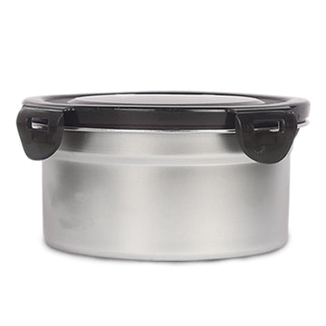 Femora Lunch Box High Steel Round Heavy Duty Airtight Leakproof Unbreakable Storage Container with Lock Lid, Lunch Box - 850 ml / 28 Oz