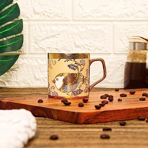 Premium Ceramic Gold Line Coffee & Tea Cup Set of 6, 180 ML, Femora