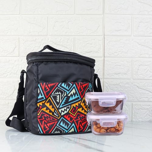 Borosilicate Glass Lunch Box Black Canvas Bag Femora, 300 ML 2 Pcs