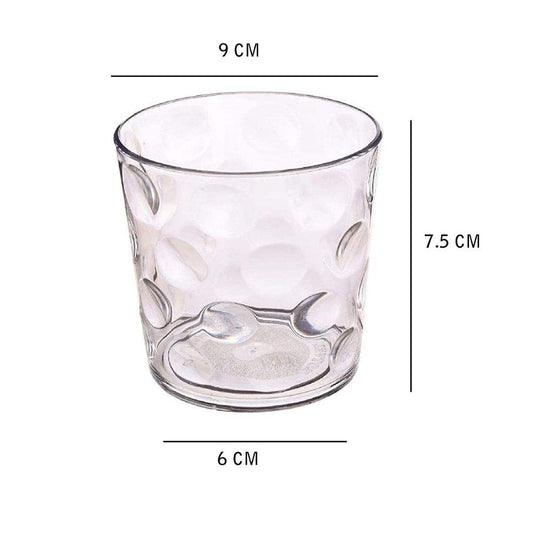 Clear Glass Rome Water Glass Juice Glass Glasses, 6 Pcs, 240 ML, Femora
