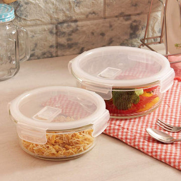 Borosilicate Glass Container with Air Vent Lid , Across, Femora