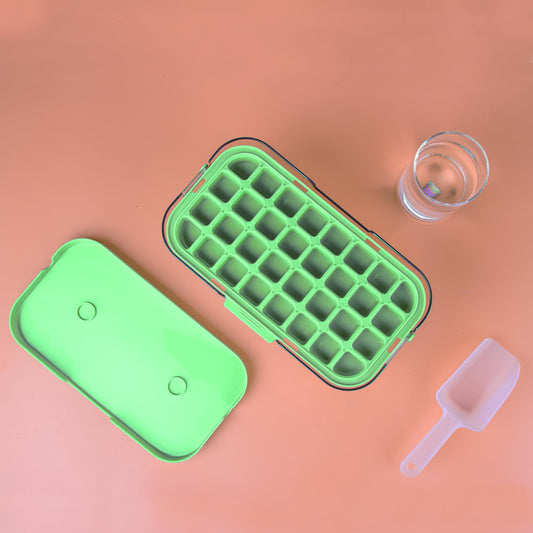 Femora Ice Cube with Lid and Bin,32 pcs Mini Ice Cube s for Freezer,Ice Cube Mold,Ice Cube Mold for Whiskey Cocktail