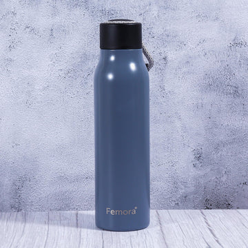 Stainless Steel Urban Frost  Insulated Flask Water Bottle , 600 ML, Blue, 1 Pcs, Femora