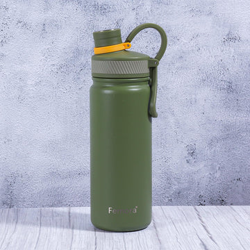 Stainless Steel Aquaburst Sport-Sip Vacuum Insulated Flask Water Bottle , 680 ML, Olive Green, 1 Pcs, Femora