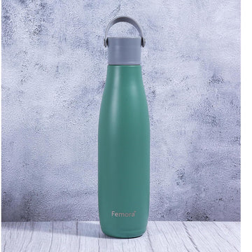 Stainless Steel PureQuench Lifestyle Vessel Vacuum Insulated Flask Water Bottle, 700 ML, Green, Femora
