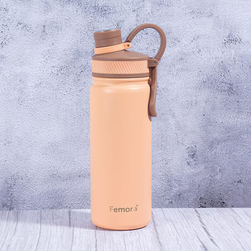 Stainless Steel Aquaburst Sport-Sip Vacuum Insulated Flask Water Bottle , 680 ML, Peach, 1 Pcs, Femora