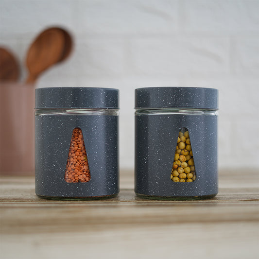 Kitchen Storage Jars Carbon Steel Body With See Through Window Jar Femora