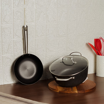 Cast Iron Casserole with Lid & Frypan, 2 Pcs, Femora