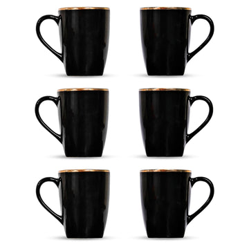 Gold Line Design Ceramic Coffee Mug, Tea cups Set of 6
