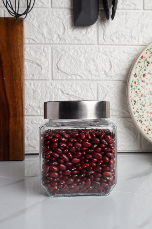 Kitchen Storage Jars Clear Glass With Steel See through Lid Jar Femora