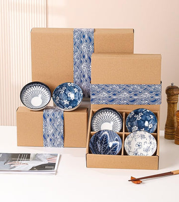 Femora Ceramic Bowl Set of 4| Elegant Serving Bowls, Gift-Pack Ideal for Gifting