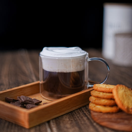Double Wall Coffee Mug 280ml (8 Ounces), Clear Glass with Handle, Insulated Cappuccino, Tea, Latte Cup - Heat Resistant