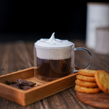 Double Wall Coffee Mug 280ml (8 Ounces), Clear Glass with Handle, Insulated Cappuccino, Tea, Latte Cup - Heat Resistant