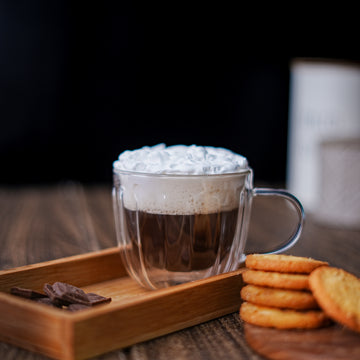 Double Wall Coffee Mug 235ml (8 Ounces), Clear Glass with Handle, Insulated Cappuccino, Tea, Latte Cup - Heat Resistant