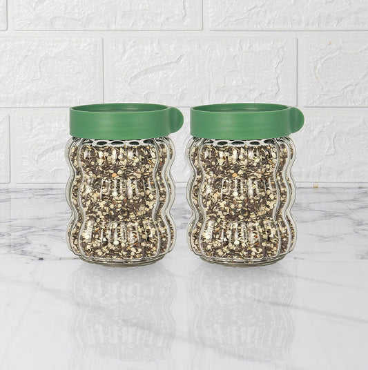 Kitchen Storage Jars Clear Glass With Plastic Stackable Lid Jar Femora