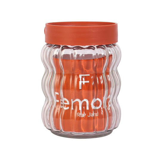 Kitchen Storage Jars Clear Glass With Plastic Stackable Lid Jar Femora