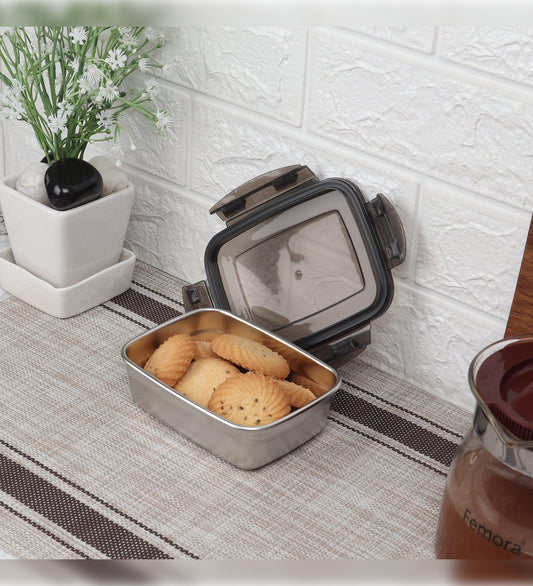 Stainless Steel Lunch Box Maroon Canvas Bag Femora, 350 ML, 2 Pcs