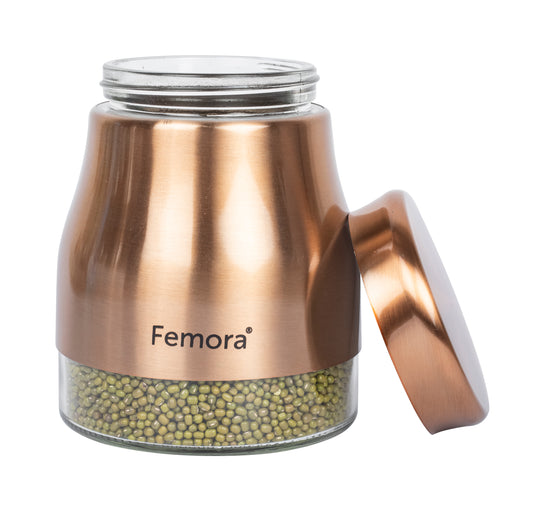 Kitchen Storage Jars Copper Finish With See Through Bottom Jar Femora
