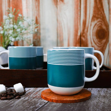 Handcrafted Ceramic Coffee & Tea Cup Set of 6, 180 ML,