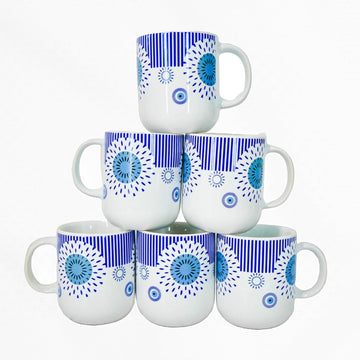 Handcrafted Ceramic Coffee & Tea Cup Set of 6, 180 ML