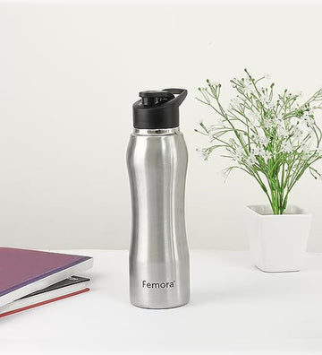Stainless Steel Water Bottle with Sipper Cap, 750ML, 1 Pcs, Femora