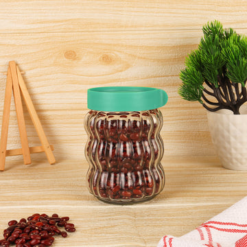 Kitchen Storage Jars Clear Glass With Plastic Stackable Lid Jar Femora