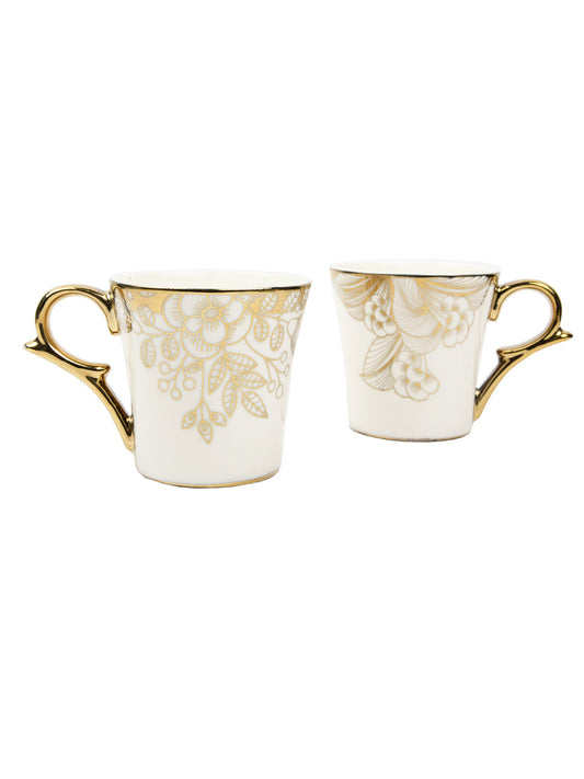 Fine Bone China Floral Buds with Wild Shroom Tea Cup - 6 Pcs,160 ML