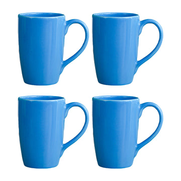 Premium Blue Ceramic Coffee Mug Set of 4, 360ML, Femora