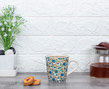 Ceramic Decal Stoneware Floral Coffee Mug, 320 ML, Femora