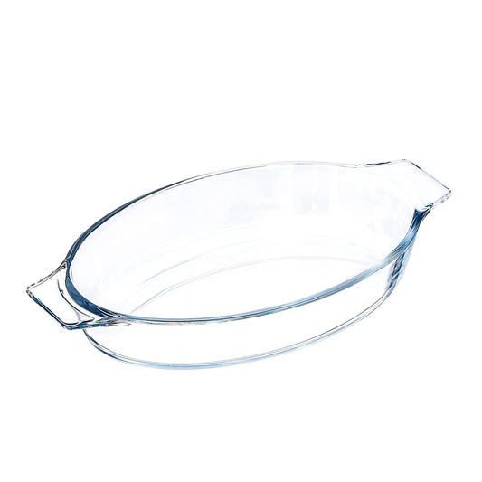 Borosilicate Glass Baking Dish, Oval Microwave Safe Container, 520 ML, Femora