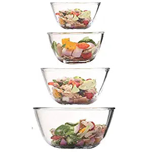 Borosilicate Glass Microwave Safe Mixing Bowl, 4 Pcs, 6 Pcs, Femora