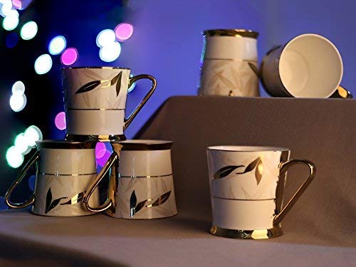 Premium Ceramic Tea Cup Set of 6, 200 ML, Femora