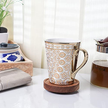 Ceramic Golden Coffee Mug , 330 ML , Femora