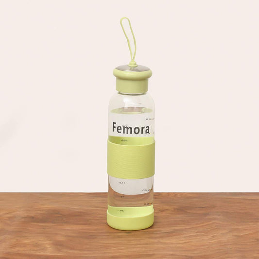 Borosilicate Glass Green Water Bottle - 500 ml