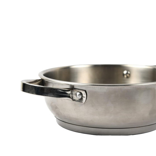 Platinum Triply Stainless Steel Kadhai - 26 cm (Induction & Gas Friendly), Silver, 26cm
