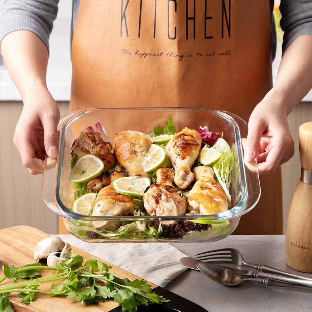 Borosilicate Glass Baking Dish, Square Microwave Safe Container, Pcs