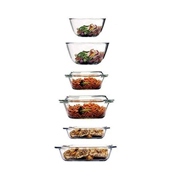 Borosilicate Glass Kitchenware Set-Small, Set of- 6, Femora