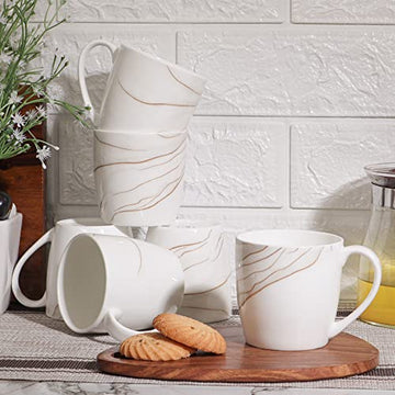 Marble Texture Coffee & Tea Cup Set of 6, 160 ML, Femora