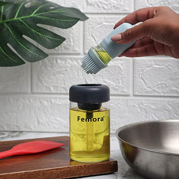Borosilicate Glass Brush Function Ghee Jar Oil Jar - 200 ML