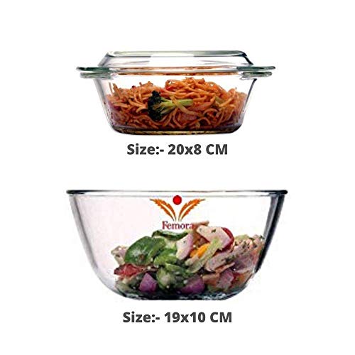 Buy Borosil Glass Mixing & Serving Bowl With Lid, Oven & Microwave