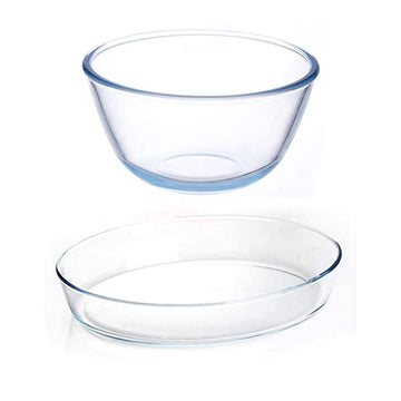 Mixing Bowl and Oval Dish, (Bowl-1650ML, Dish-1600ML)- Set of 2