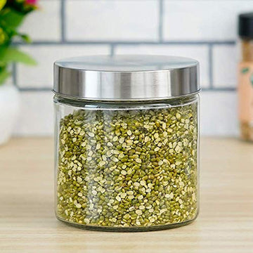 Kitchen Storage Clear Glass Jars With Steel Lid Air Tight Jar Femora