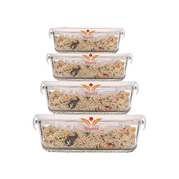 Borosilicate Glass Container with Air Vent Lid, Femora