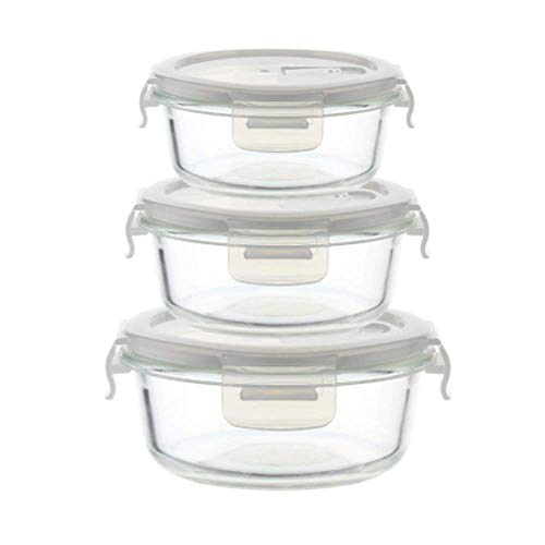Borosilicate Glass Container with Air Vent Lid , Across, Femora