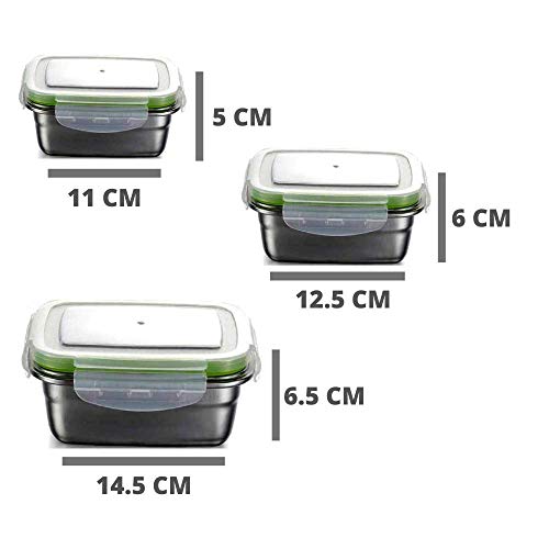 Lunch Box, Rectangle Container- 350ml, 550ml, 850ml Set of 3